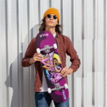 Graffiti Skateboard with Custom Captions