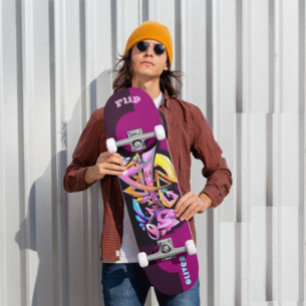Graffiti Skateboard with Custom Captions