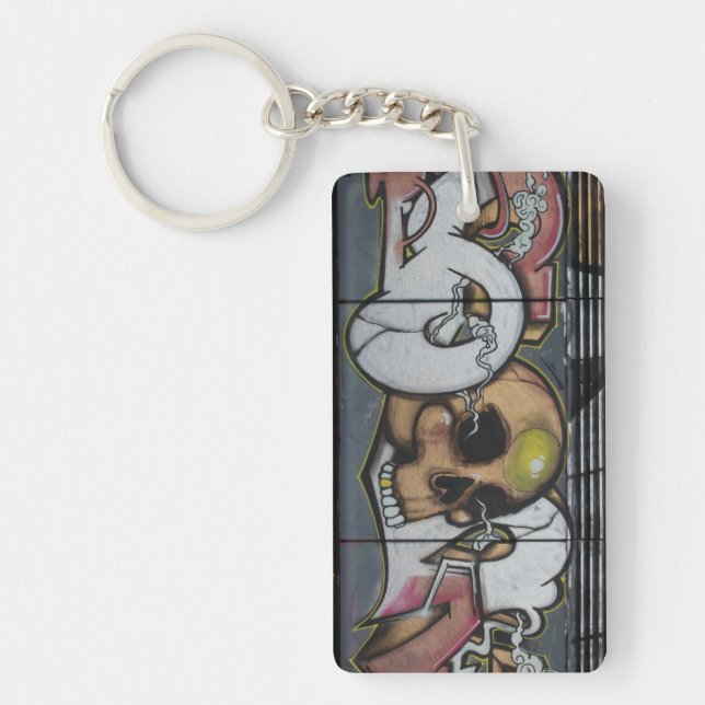 Graffiti Skull Key Ring (Front)