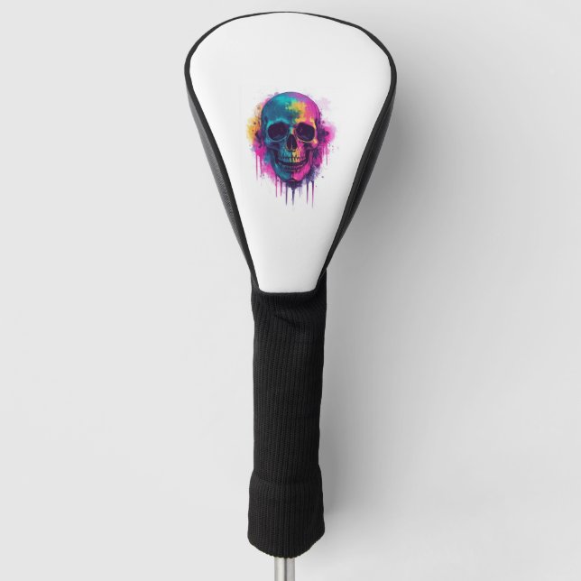 Graffiti Skull Rebel Golf Head Cover (Front)