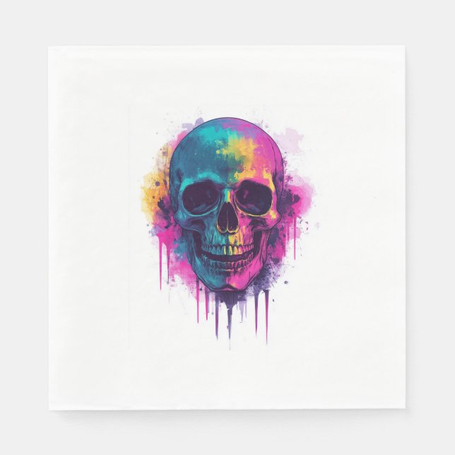 Graffiti Skull Rebel Napkin (Front)