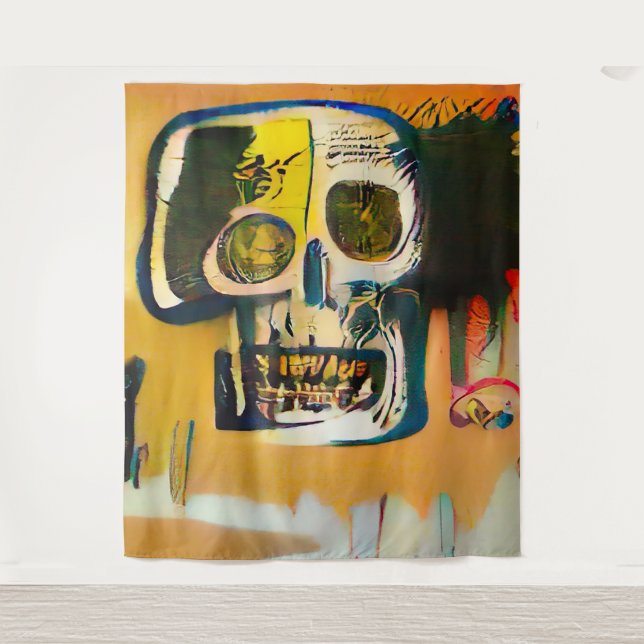 Graffiti Skull Tapestry (Front)