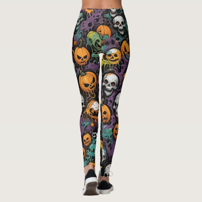 Graffiti Skulls Leggings (Back)