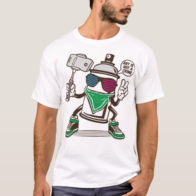 Graffiti spray can bomber selfie T-Shirt (Front)