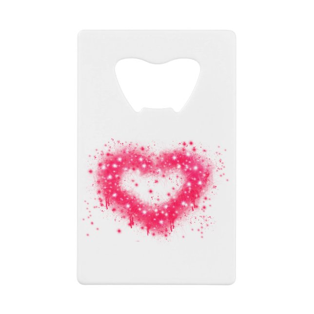 Graffiti spray paint pink sparkling heart design (Front)