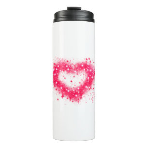 Graffiti spray paint pink sparkling heart thermal tumbler