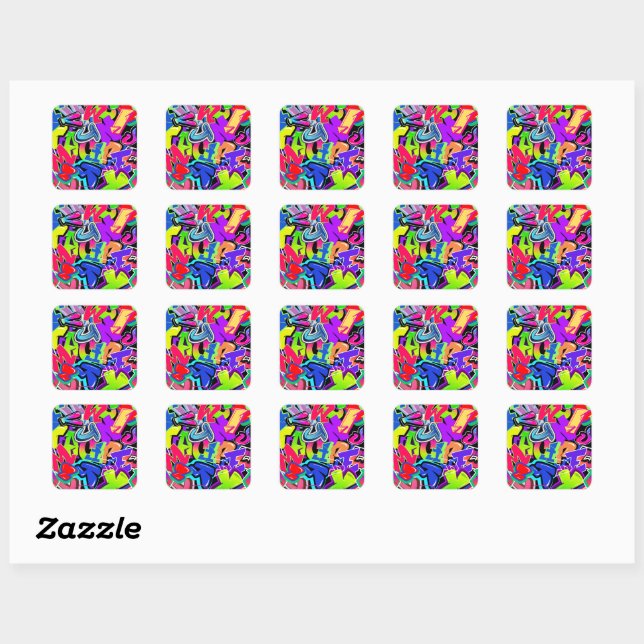Graffiti Square Sticker (Sheet)