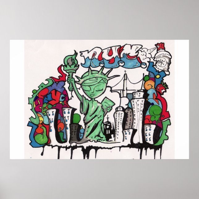 graffiti statue of liberty poster (Front)