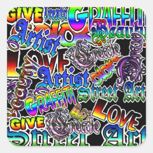 Graffiti Sticker with Artist Terms
