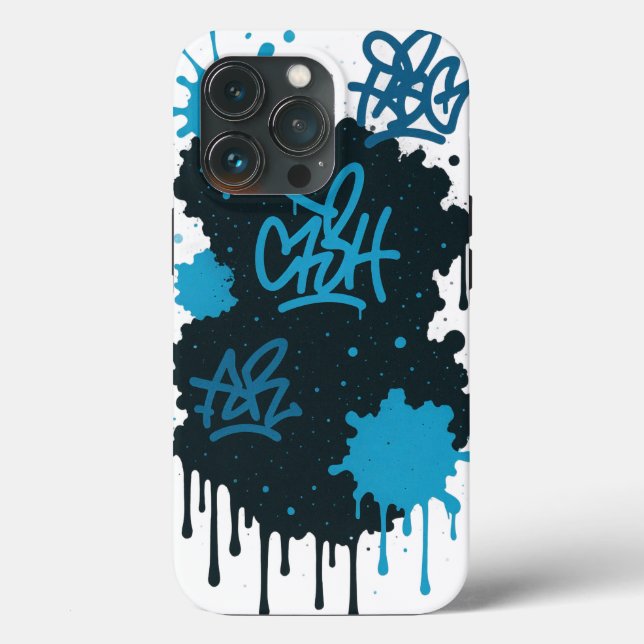 Graffiti Street Art - Splash Blue & N iPhone Hull Case-Mate iPhone Case (Back)