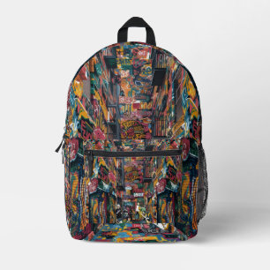 Graffiti Street Printed Backpack