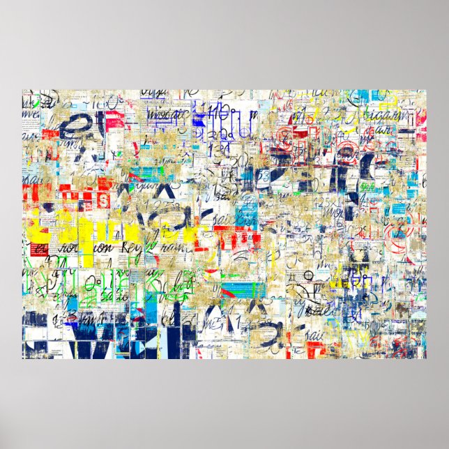 Graffiti street wall. Grunge wallart,street,backgr Poster (Front)