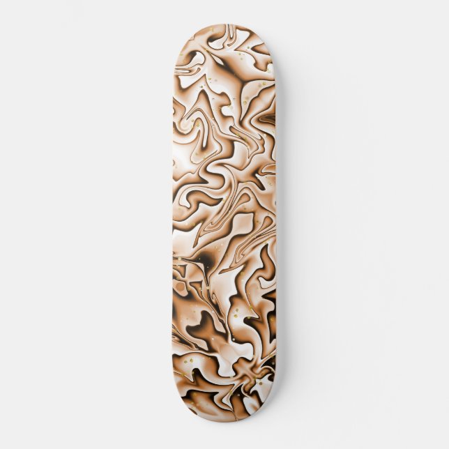 Graffiti Style Abstract Toasted Marshmallow Colour Skateboard (Front)