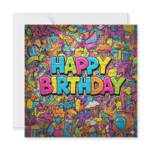 Graffiti style birthday card
