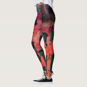 Graffiti Style Colourful Abstract Art Leggings