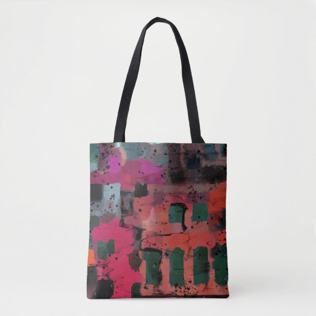 Graffiti Style Colourful Abstract Art Tote Bag (Front)