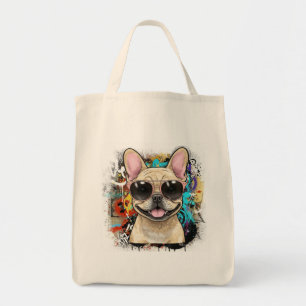 Graffiti style dog tote bag