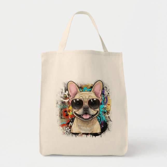 Graffiti style dog tote bag (Front)