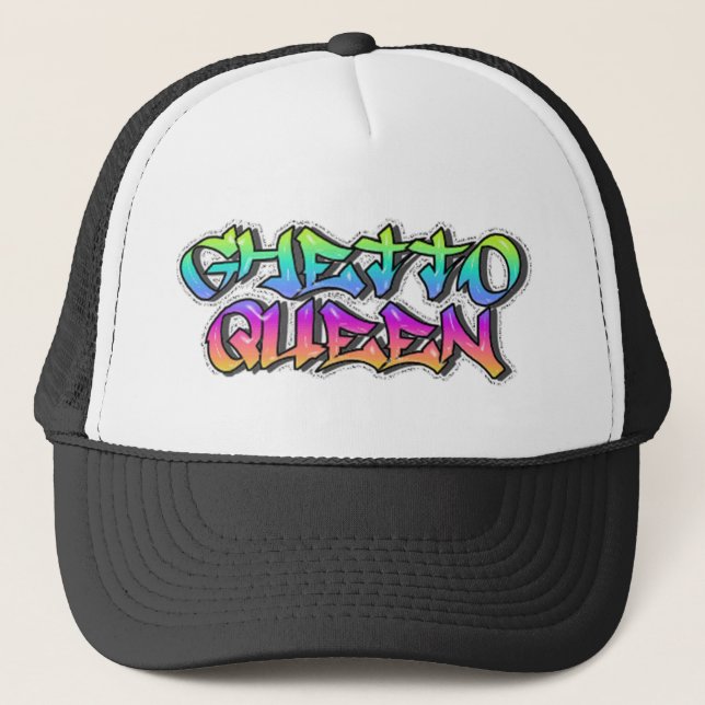 Graffiti style Ghetto Queen 2 Trucker Hat (Front)