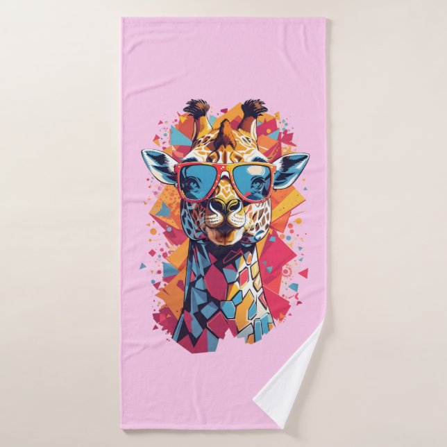 Graffiti Style Giraffe Portrait-58567 Bath Towel (Bath Towel)