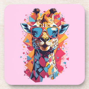 Graffiti Style Giraffe Portrait-58567 Coaster