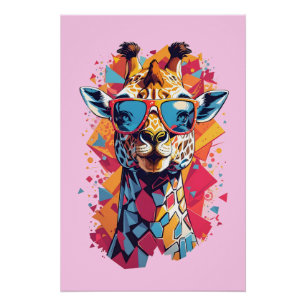 Graffiti Style Giraffe Portrait-58567 Poster