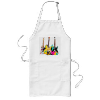Graffiti Style Guitars with Musical Notes Long Apron