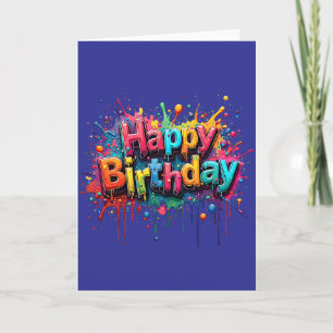 Graffiti Style Happy Birthday Card