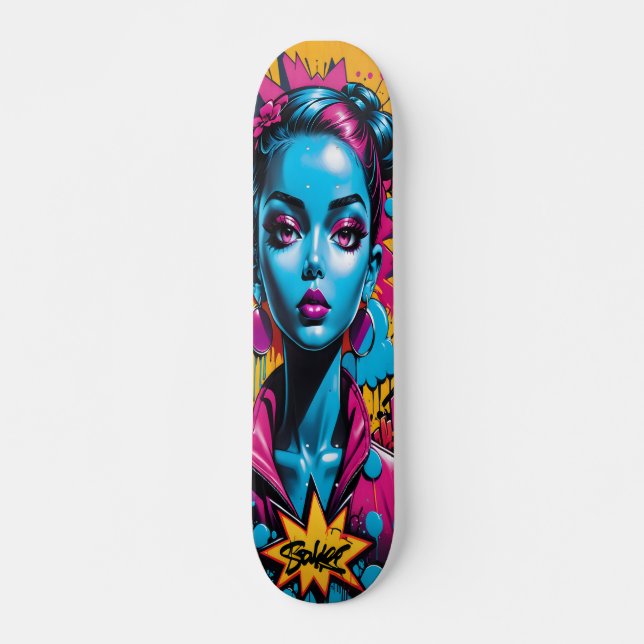 Graffiti style head skateboard (Front)