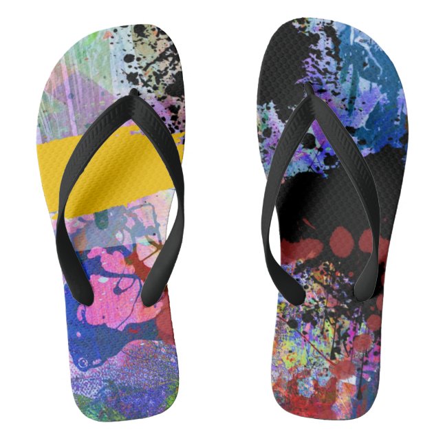 Graffiti Style High Top Shoes Thongs (Footbed)