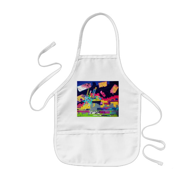 Graffiti style pattern  kids apron (Front)