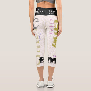 Graffiti style personalised Name 5 Letters CL Capri Leggings