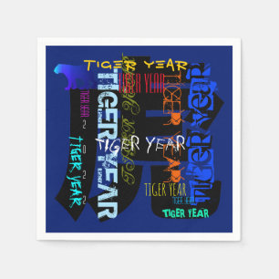 Graffiti style Repeating Tiger Year 2022 PPN Napkin