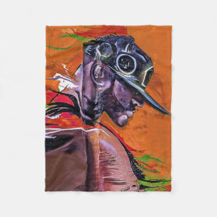 Graffiti Style Skateboarder Guy  Fleece Blanket