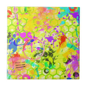 Graffiti Summer Abstract 1 Ceramic Tile