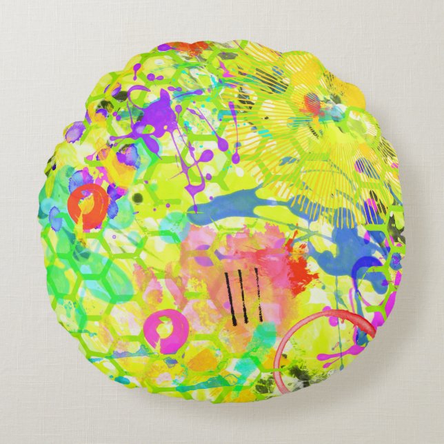 Graffiti Summer Round Cushion (Front)