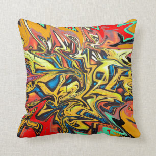 Graffiti throw pillow