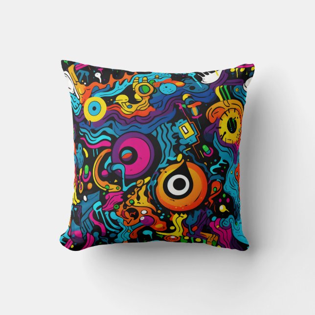 Graffiti Throw Pillow (Front)
