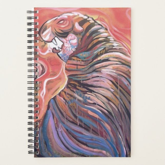 Graffiti Tiger Modern Art Bright Journal Planner (Front)