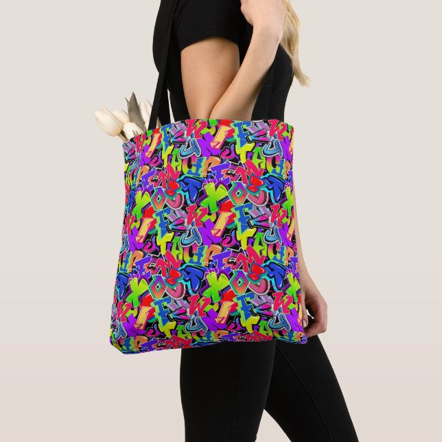 Graffiti Tote Bag (Close Up)
