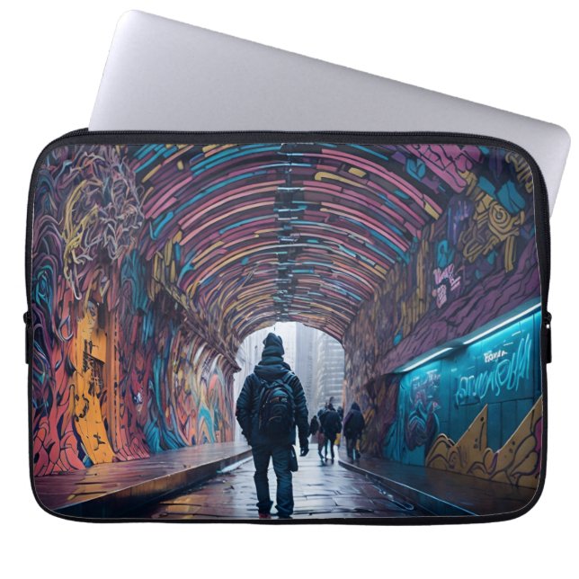 Graffiti Tunnel Of Art Laptop Sleeve (Front)