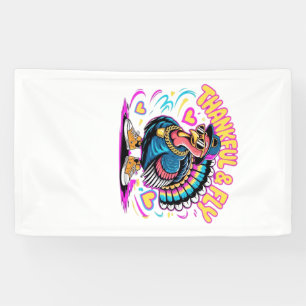 Graffiti Turkey Vibes � Thankful & Fly Cartoon Art Banner