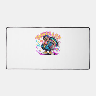 Graffiti Turkey Vibes – Thankful & Fly Cartoon Art Desk Mat