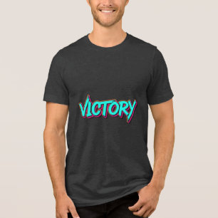Graffiti Typography VICTORY Design T-Shirt Tri-Blend Shirt