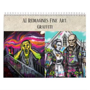 Graffiti Urban AI Art Aesthetic - Fine Art Remixed Calendar