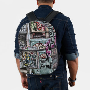 Graffiti Urban Street Cool Grunge Modern Unique Printed Backpack