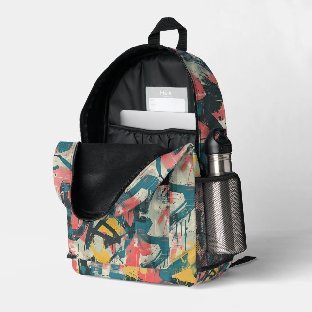 Graffiti Urban Streetwear Pattern  Printed Backpack (Back Corner Right (Open))