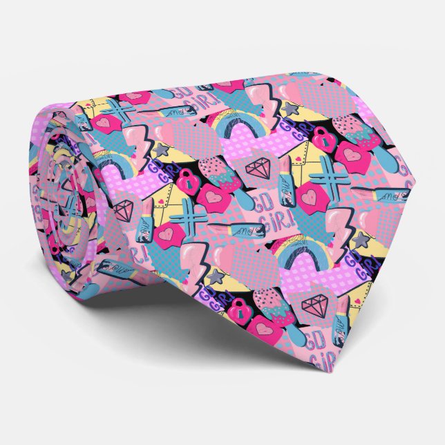 Graffiti Urban Streetwear Pattern  Tie (Rolled)