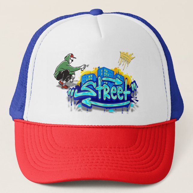 Graffiti Vibes Street Art with Attitude Trucker Hat (Front)