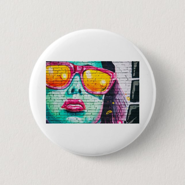 graffiti wall 6 cm round badge (Front)
